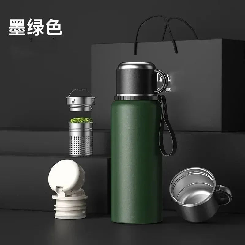 Smart Temperature Display Travel Thermos | 316 Stainless Steel Vacuum Insulated Coffee Mug with Tea Filter - Trekker Essentials