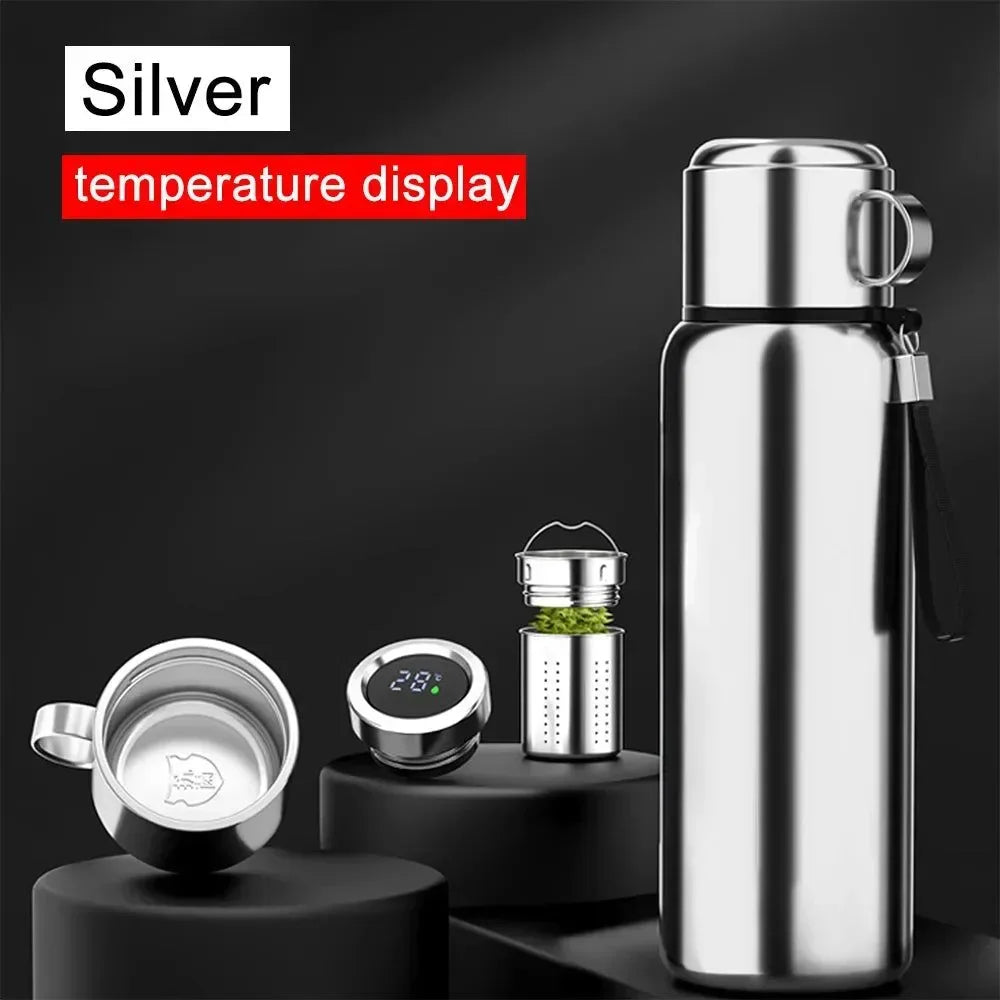 Smart Vacuum Flask with LED Temperature Display | 316 Stainless Steel Thermos, 24hr Insulation, 600-1500ml - Trekker Essentials