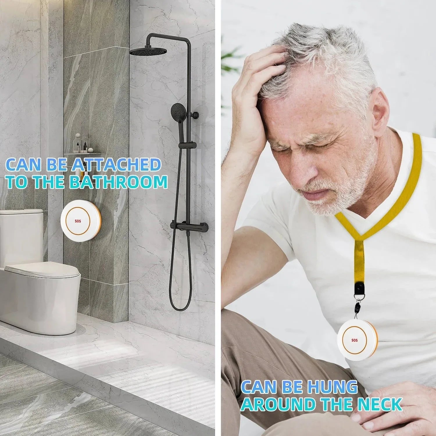 Smart WiFi Elderly Caregiver Pager - SOS Call Button Emergency Medical Alert System for Seniors at Home - Trekker Essentials