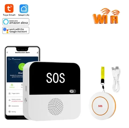 Smart WiFi Elderly Caregiver Pager - SOS Call Button Emergency Medical Alert System for Seniors at Home - Trekker Essentials