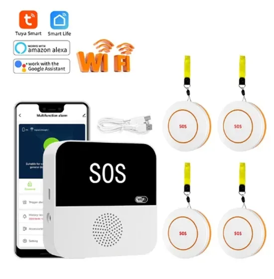 Smart WiFi Elderly Caregiver Pager - SOS Call Button Emergency Medical Alert System for Seniors at Home - Trekker Essentials