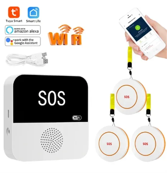 Smart WiFi Elderly Caregiver Pager - SOS Call Button Emergency Medical Alert System for Seniors at Home - Trekker Essentials