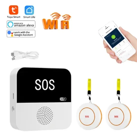 Smart WiFi Elderly Caregiver Pager - SOS Call Button Emergency Medical Alert System for Seniors at Home - Trekker Essentials