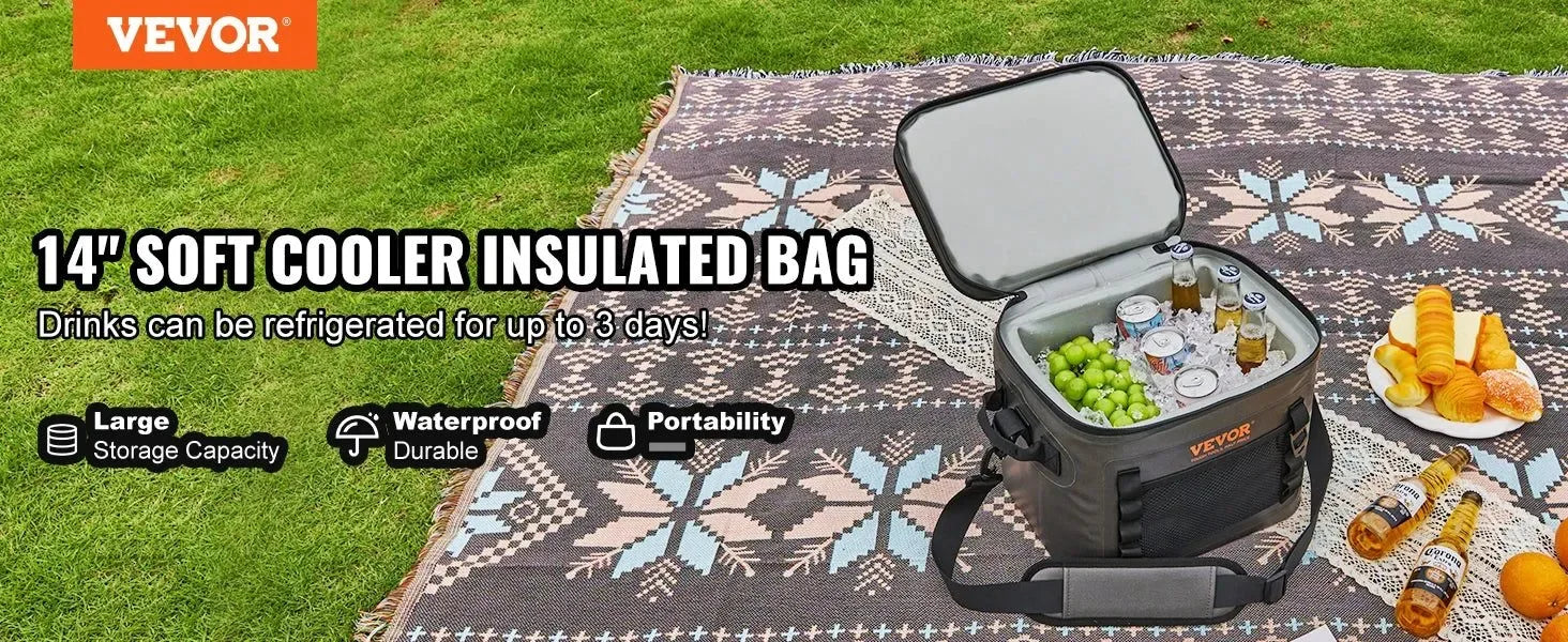 Soft Cooler Bag – Leakproof, Waterproof, Portable, 16/24/30 Cans Capacity – Ideal for Outdoor Activities - Trekker Essentials