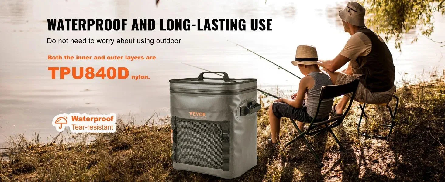 Soft Cooler Bag – Leakproof, Waterproof, Portable, 16/24/30 Cans Capacity – Ideal for Outdoor Activities - Trekker Essentials