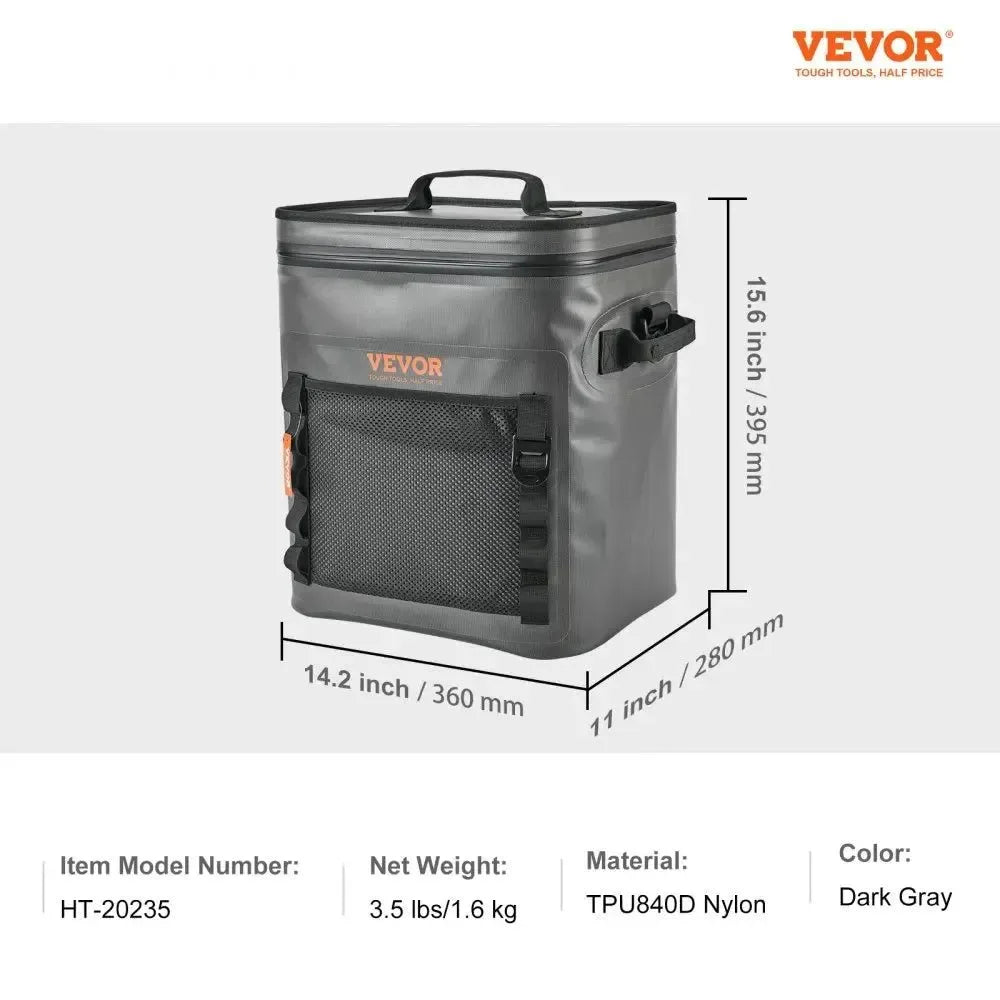 Soft Cooler Bag – Leakproof, Waterproof, Portable, 16/24/30 Cans Capacity – Ideal for Outdoor Activities - Trekker Essentials
