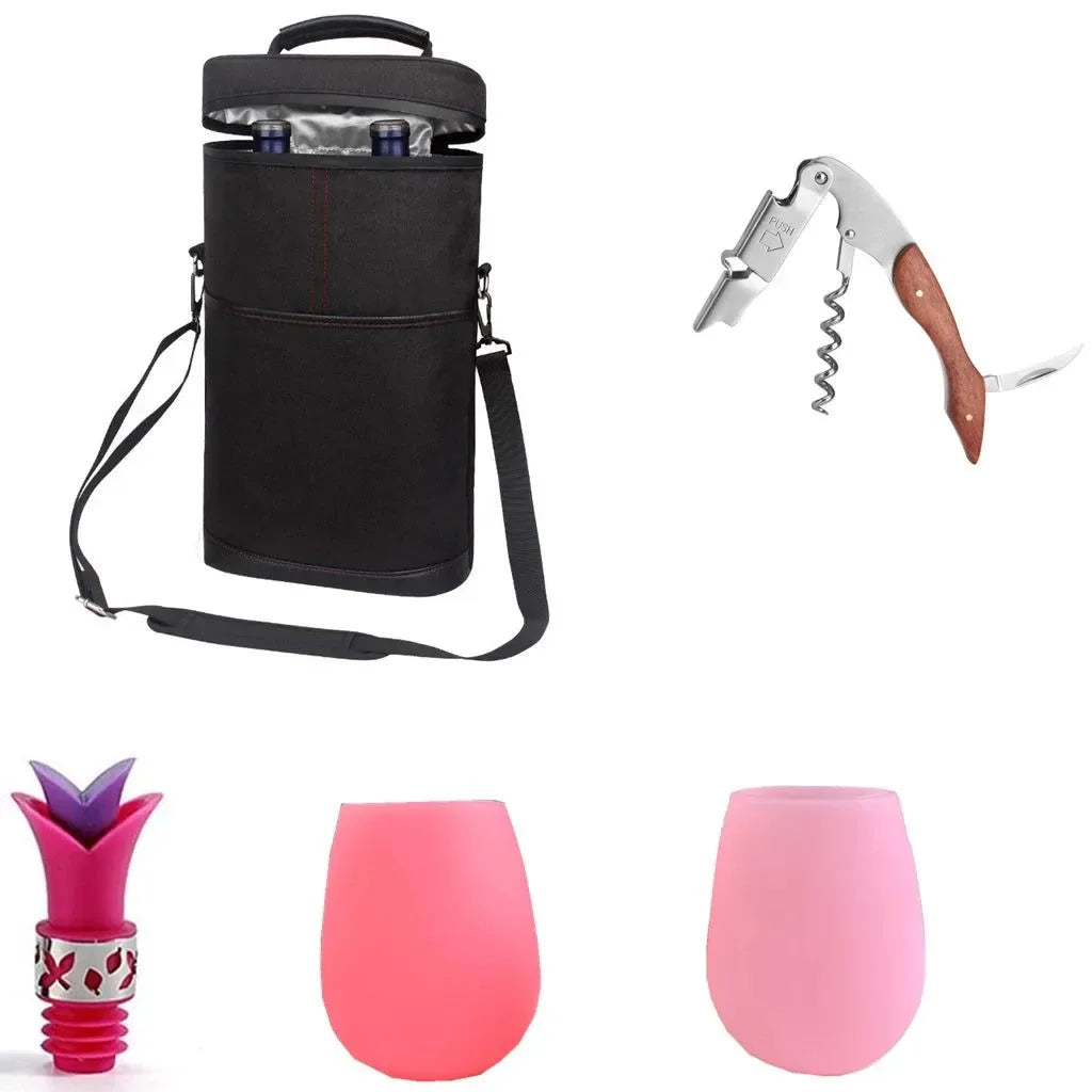 Soft Insulated Wine Bottle Carrier Bag for 2 Bottles | 750ml Travel Tote for Outdoor Picnics & Parties - Trekker Essentials