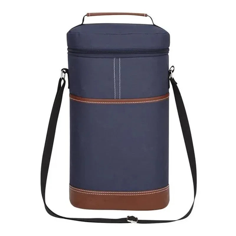 Soft Insulated Wine Bottle Carrier Bag for 2 Bottles | 750ml Travel Tote for Outdoor Picnics & Parties - Trekker Essentials