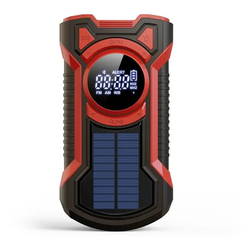 Solar Emergency Weather Radio - Waterproof Hand Crank Portable Radio with 5000mAh Battery, Bluetooth 5.3 for Outdoor Camping - Trekker Essentials
