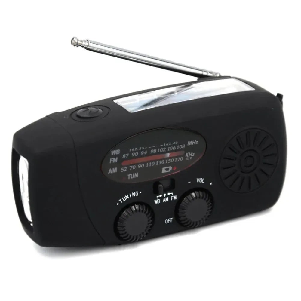 Solar Hand Crank Emergency Radio - 2000mAh Rechargeable DAB/FM/Bluetooth-Compatible Radio, 4-Way Powered with Reading Lamp for Survival - Trekker Essentials