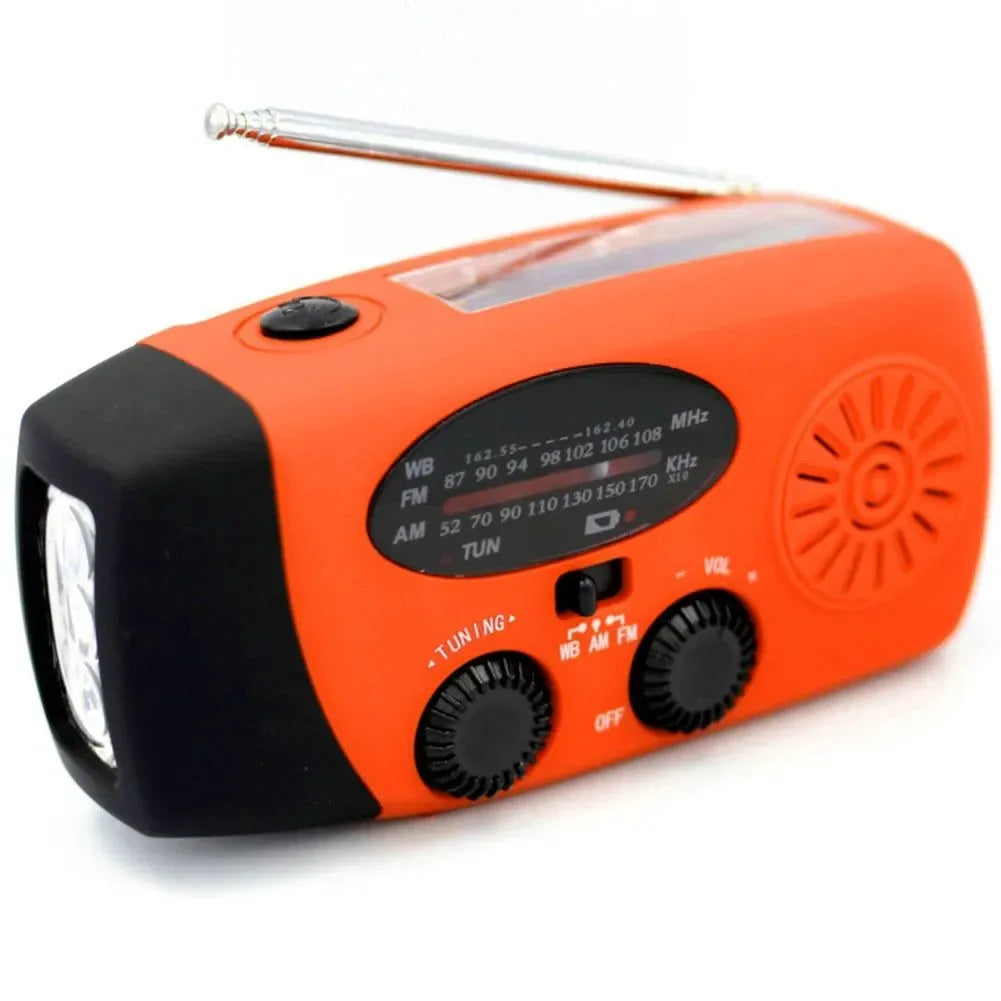 Solar Hand Crank Emergency Radio - 2000mAh Rechargeable DAB/FM/Bluetooth-Compatible Radio, 4-Way Powered with Reading Lamp for Survival - Trekker Essentials