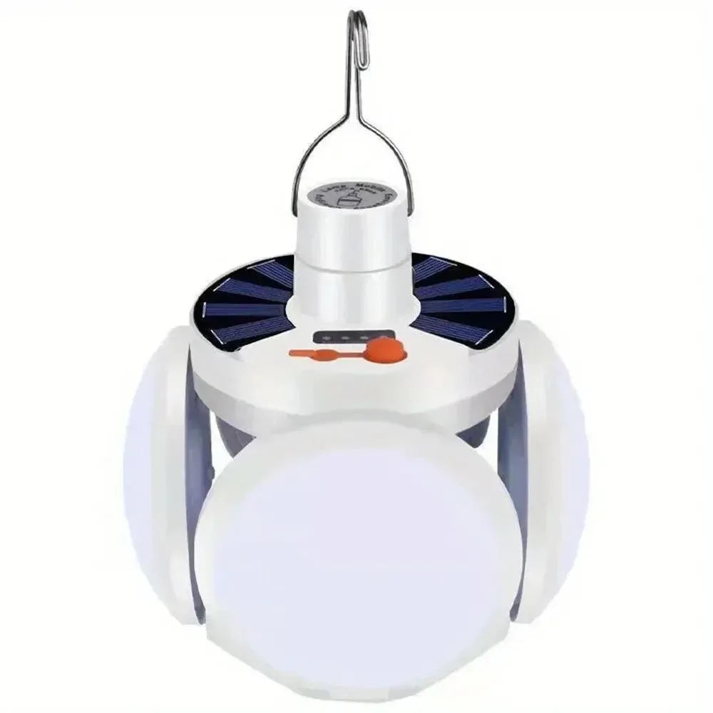 Solar Outdoor Folding Light - Portable USB Rechargeable LED Bulb Search Lights Camping Torch Emergency Lamp - Trekker Essentials