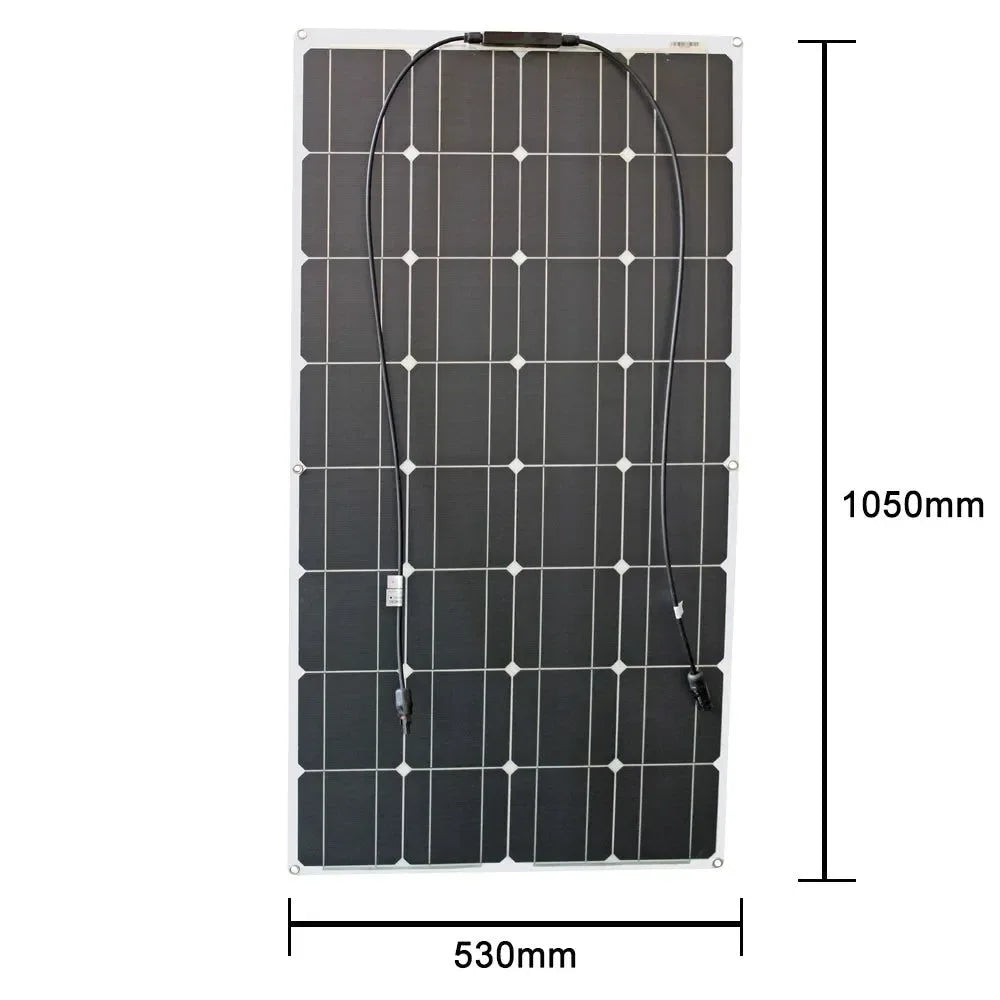 Solar Panel Kit Complete 400W 300W 200W 100W 12V Flexible Solar Power Panel for Solar Battery Charger/Power Bank/Camping/Hiking - Trekker Essentials