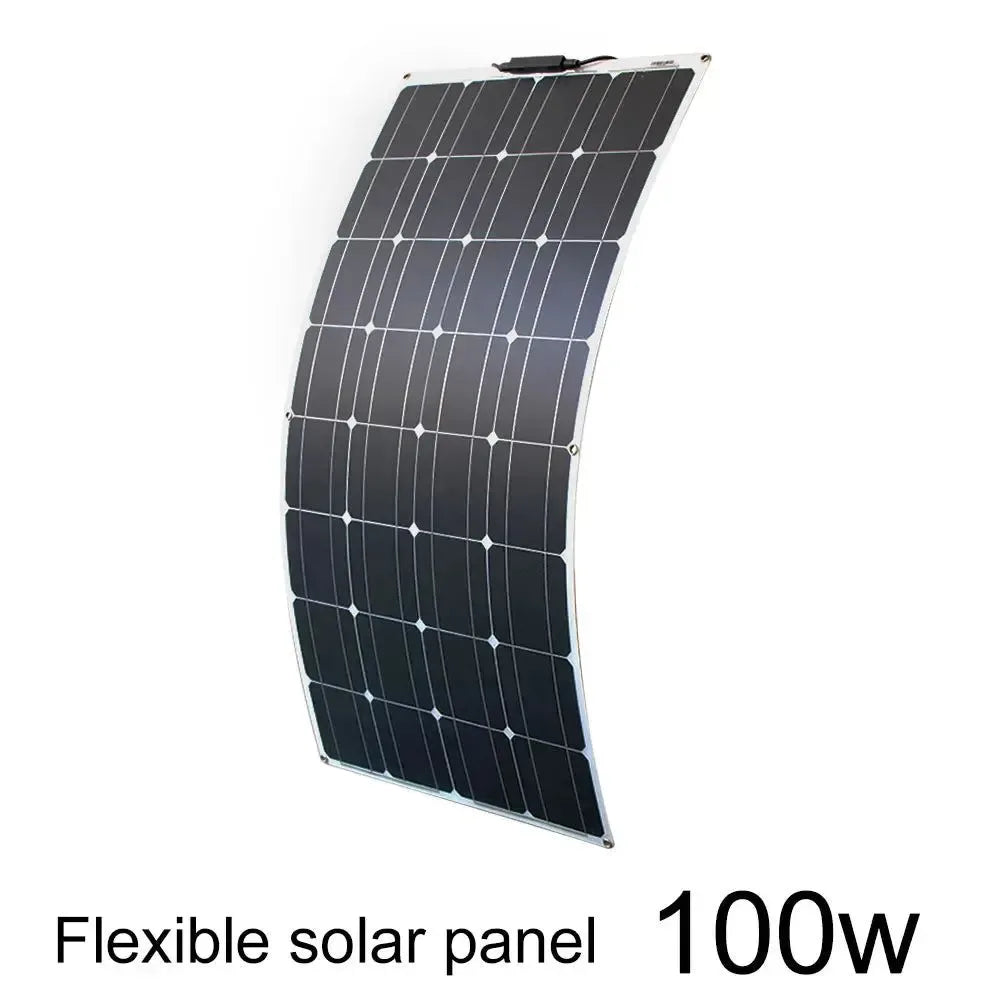 Solar Panel Kit Complete 400W 300W 200W 100W 12V Flexible Solar Power Panel for Solar Battery Charger/Power Bank/Camping/Hiking - Trekker Essentials