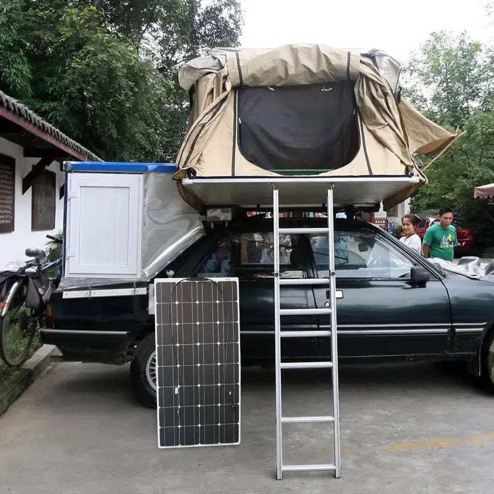 Solar Panel Kit Complete 400W 300W 200W 100W 12V Flexible Solar Power Panel for Solar Battery Charger/Power Bank/Camping/Hiking - Trekker Essentials