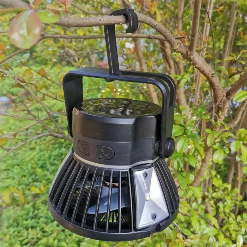 Solar Portable Lanterns with Fan: Outdoor Camping Fan Light - Trekker Essentials