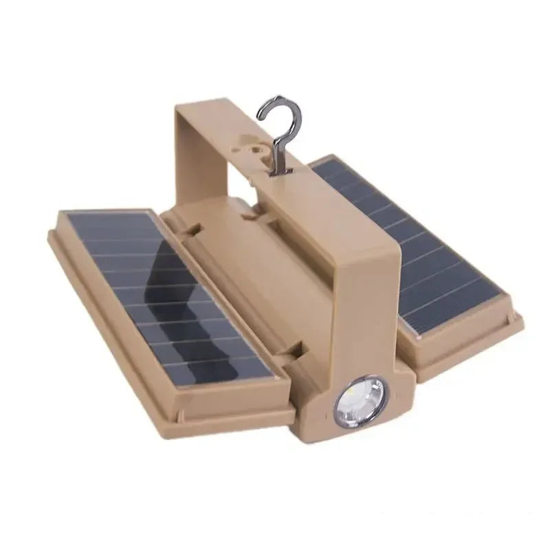 Solar Power LED Camping Lamp 90° Folding Portable Flashlight Lantern - Trekker Essentials
