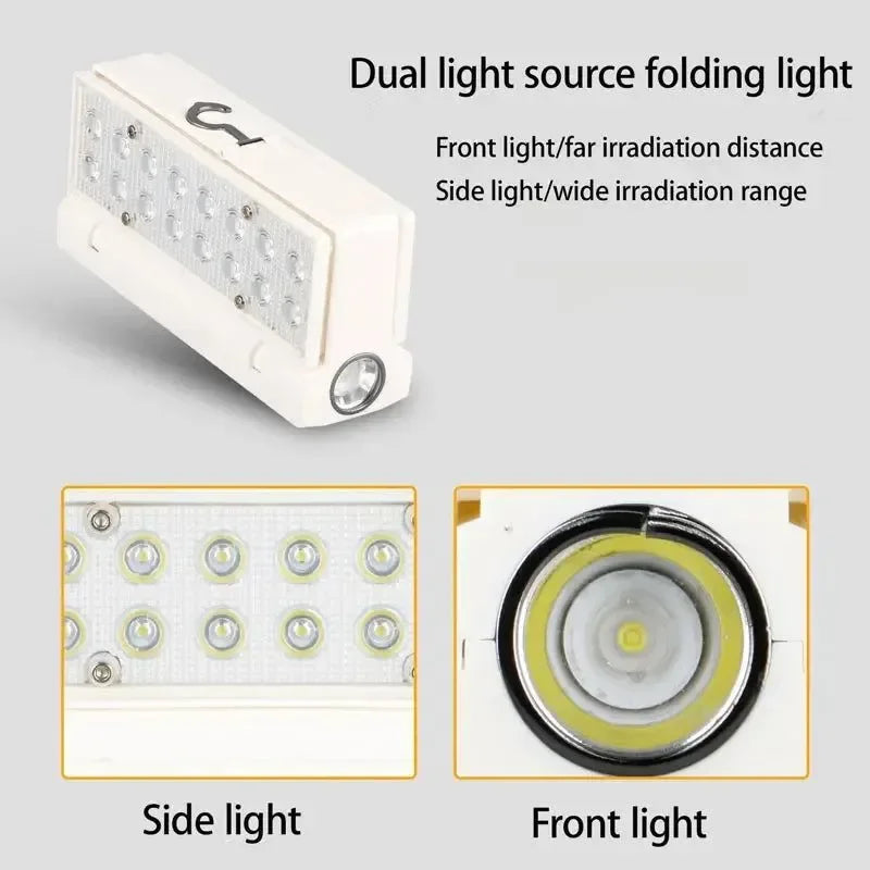 Solar Power LED Camping Lamp 90° Folding Portable Flashlight Lantern - Trekker Essentials
