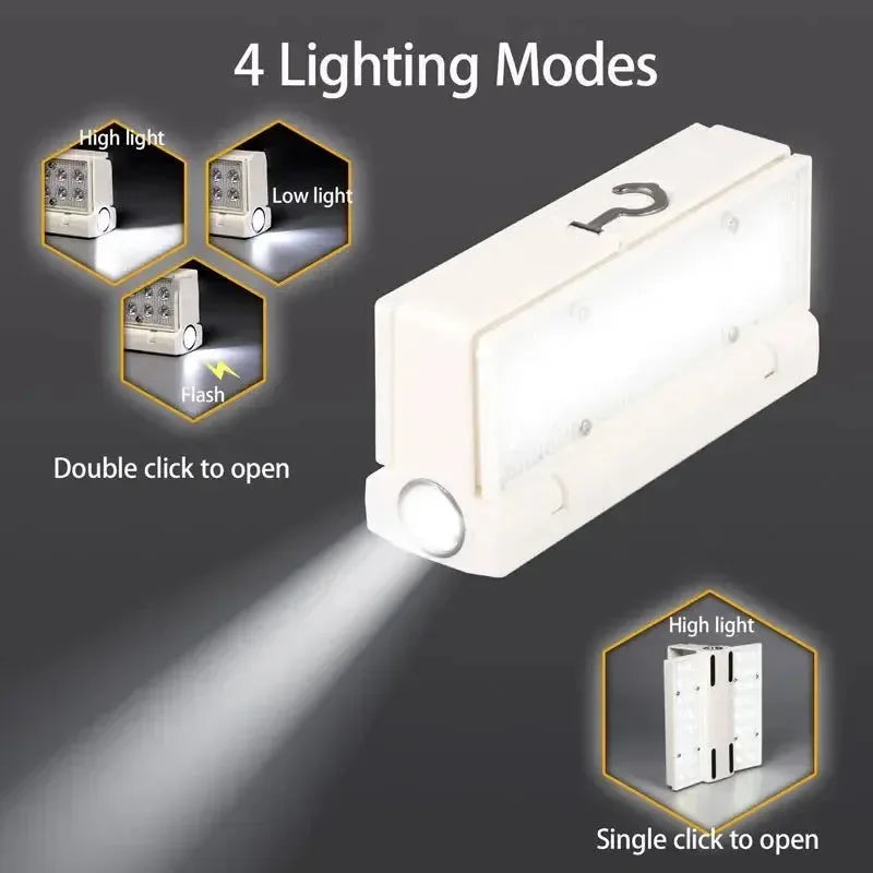 Solar Power LED Camping Lamp 90° Folding Portable Flashlight Lantern - Trekker Essentials