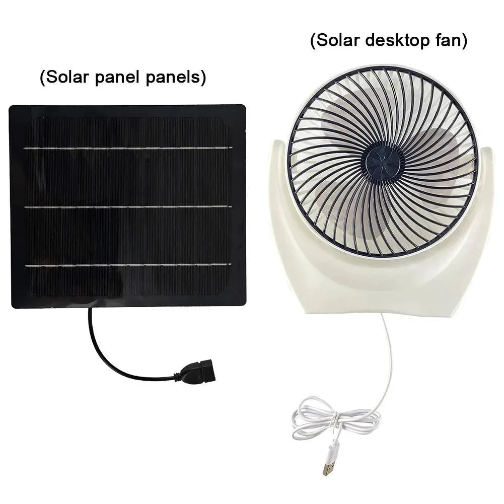 Solar Powered Camping Fan with USB - Portable Solar Fan for Outdoor Camping, Hiking, Fishing, Travel - Trekker Essentials