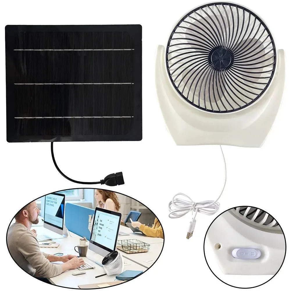 Solar Powered Portable Camping Fan for Picnic, Barbecue, Fishing, Travel - Trekker Essentials