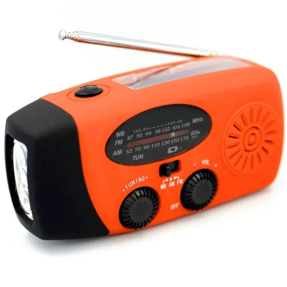 Solar Radio Portable Emergency Radio - AM/FM/WB/NOAA Bluetooth Speaker with LED Flashlight for Outdoor Camping and Hiking - Trekker Essentials