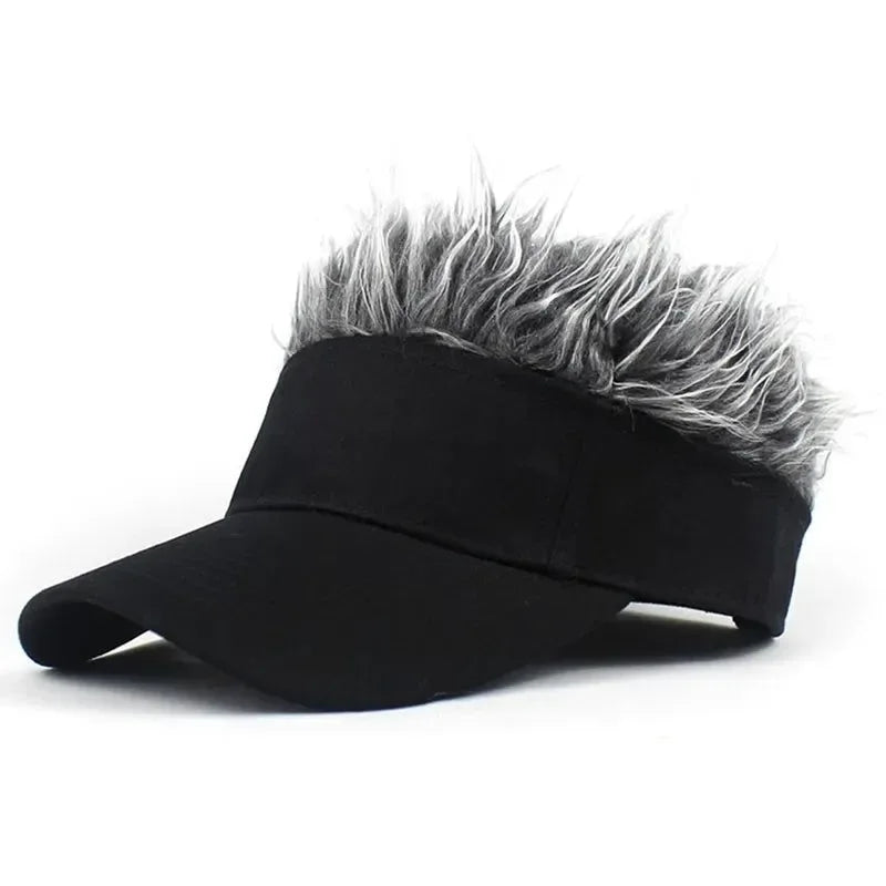 Spiked Hairs Baseball Cap Wig Hat - Casual Unisex Sun Visor for Men and Women - Trekker Essentials