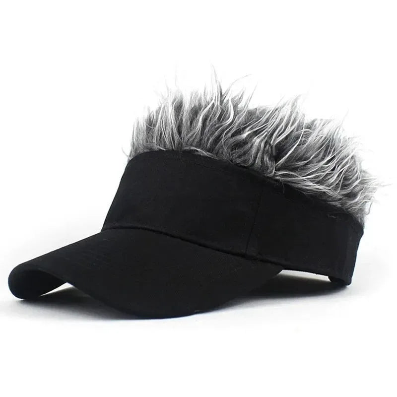 Spiked Hairs Baseball Cap Wig Hat - Casual Unisex Sun Visor for Men and Women - Trekker Essentials