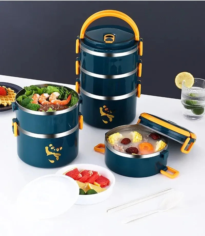 Stackable Stainless Steel Bento Box Set – 1-4 Layers, Leak-Proof & Insulated Food Container - Trekker Essentials