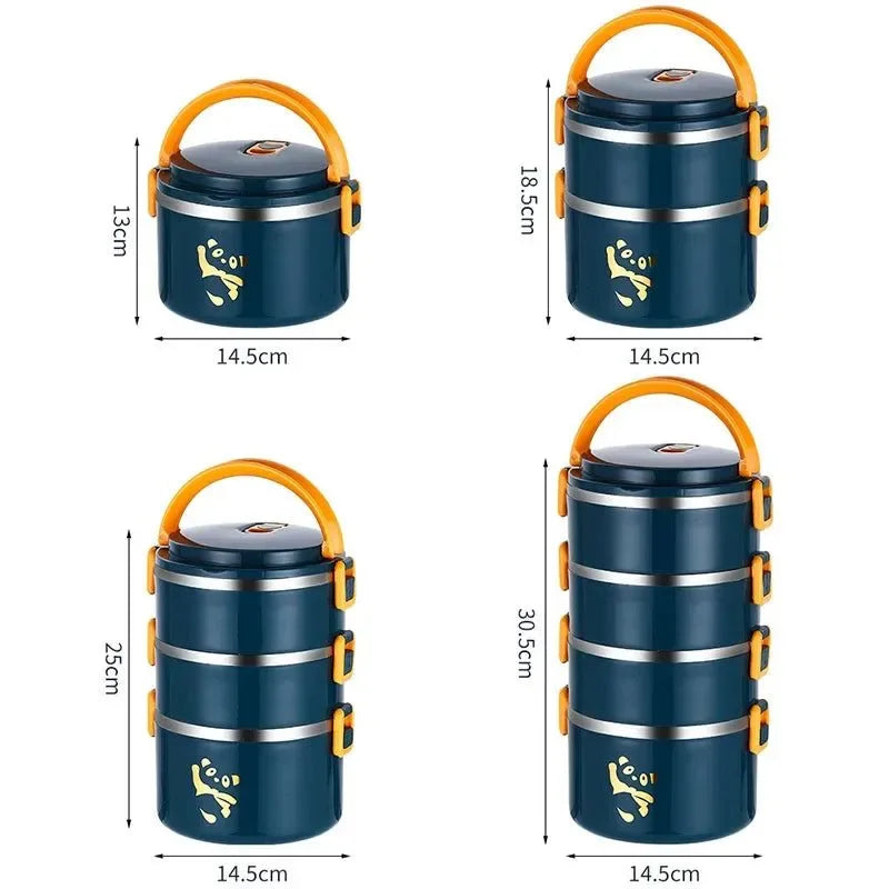 Stackable Stainless Steel Bento Box Set – 1-4 Layers, Leak-Proof & Insulated Food Container - Trekker Essentials