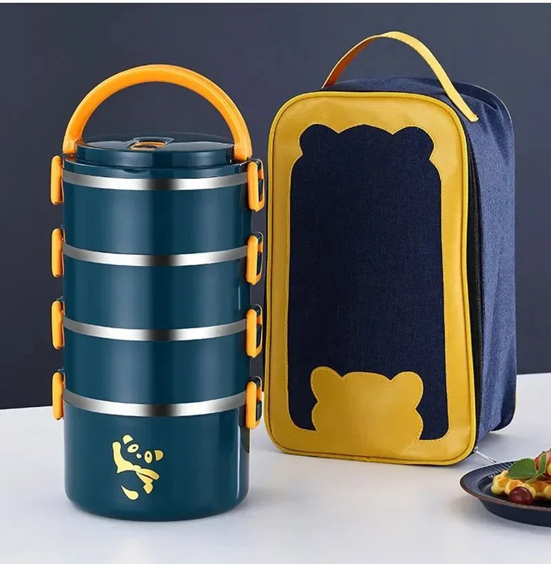 Stackable Stainless Steel Bento Box Set – 1-4 Layers, Leak-Proof & Insulated Food Container - Trekker Essentials
