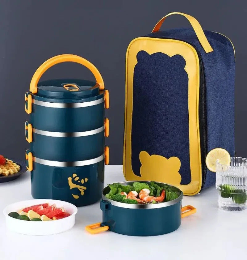Stackable Stainless Steel Bento Box Set – 1-4 Layers, Leak-Proof & Insulated Food Container - Trekker Essentials