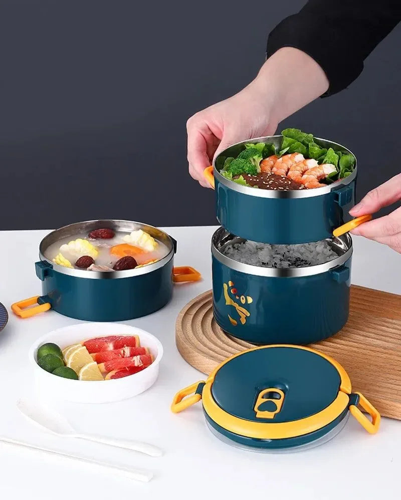 Stackable Stainless Steel Bento Box Set – 1-4 Layers, Leak-Proof & Insulated Food Container - Trekker Essentials