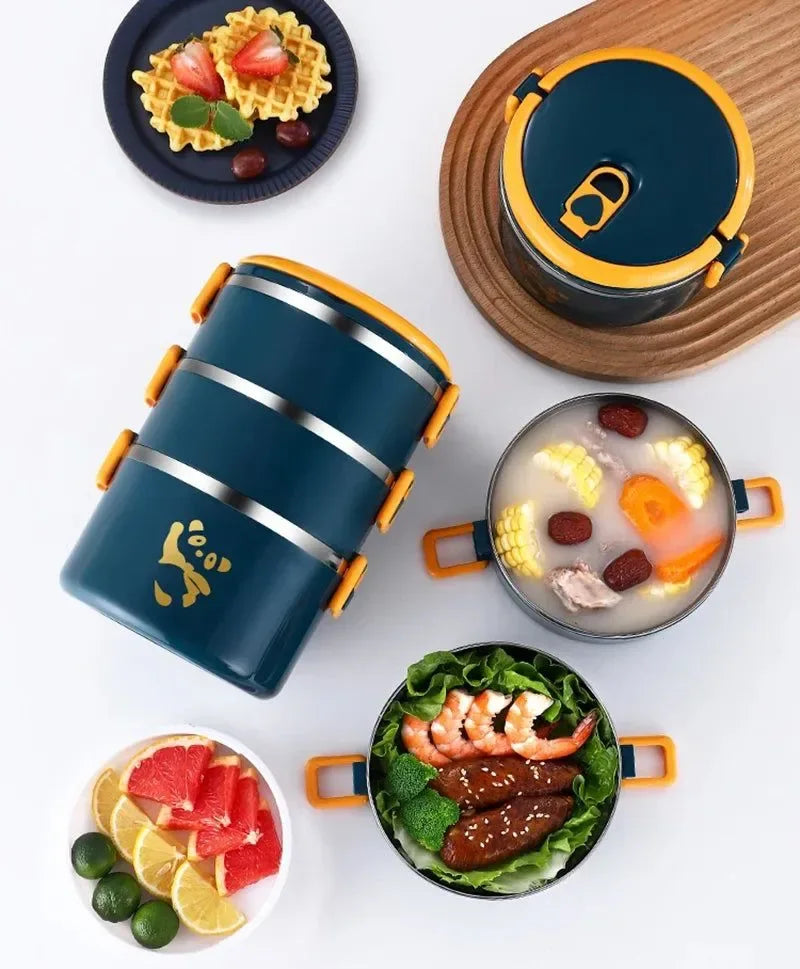 Stackable Stainless Steel Bento Box Set – 1-4 Layers, Leak-Proof & Insulated Food Container - Trekker Essentials