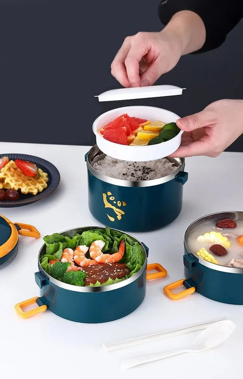 Stackable Stainless Steel Bento Box Set – 1-4 Layers, Leak-Proof & Insulated Food Container - Trekker Essentials
