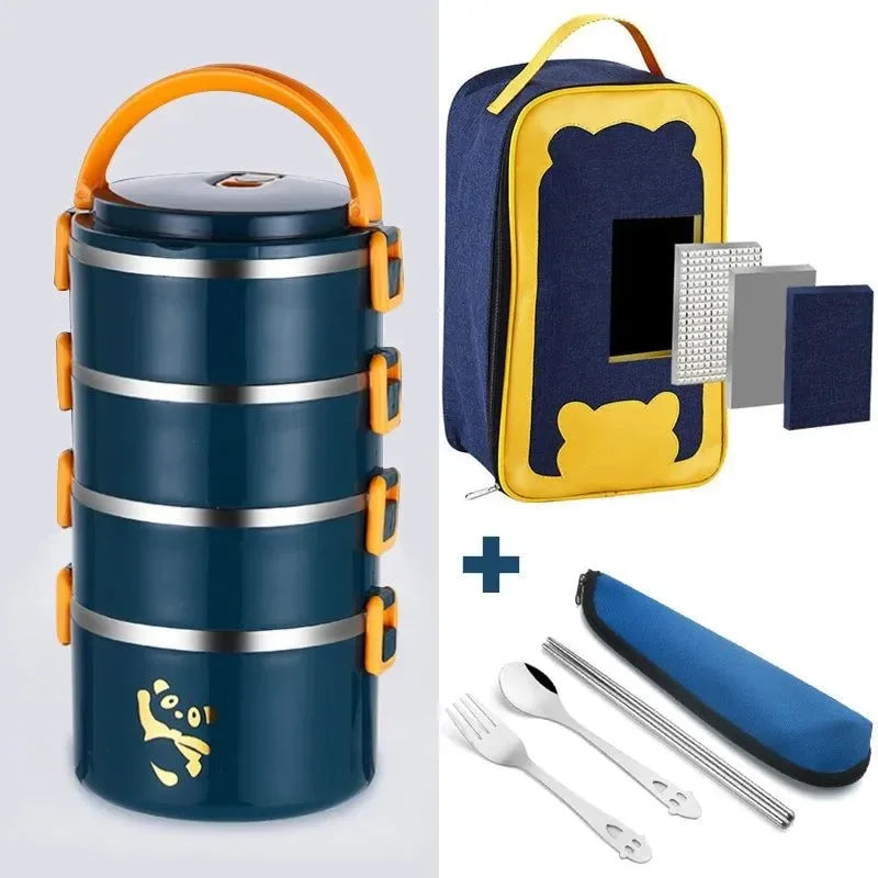 Stackable Stainless Steel Bento Box Set – 1-4 Layers, Leak-Proof & Insulated Food Container - Trekker Essentials