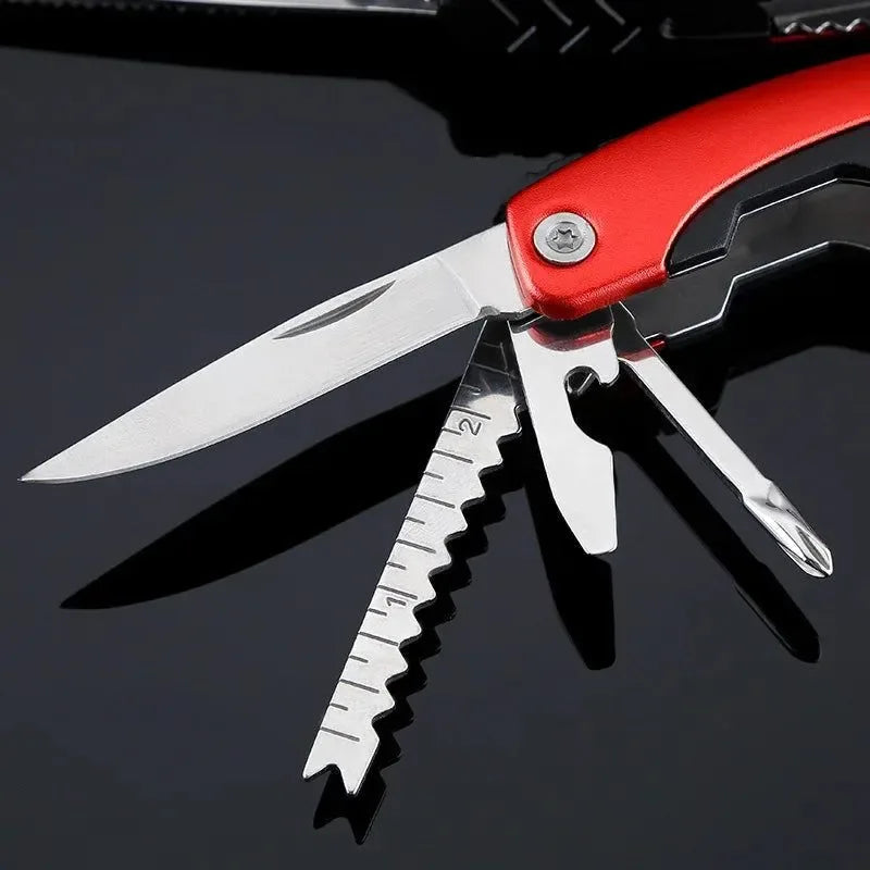 Stainless Steel 9-in-1 Portable Multi-Tool Plier - Essential Camping Gear for Outdoor Survival - Trekker Essentials