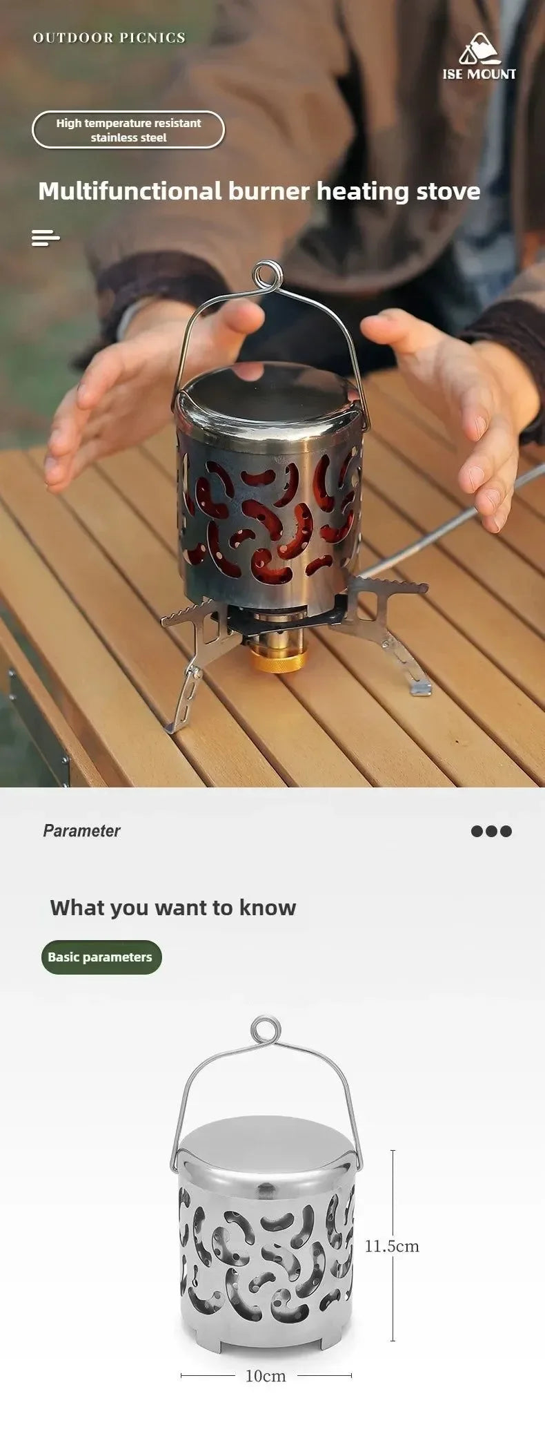 Stainless Steel Camping Fire Hood - Portable Outdoor Heater & Multifunctional Burner Cover for Safe Heating - Trekker Essentials