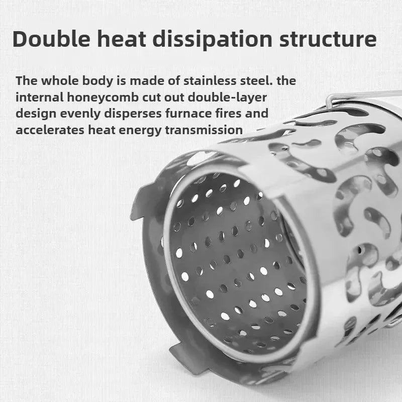 Stainless Steel Camping Fire Hood - Portable Outdoor Heater & Multifunctional Burner Cover for Safe Heating - Trekker Essentials