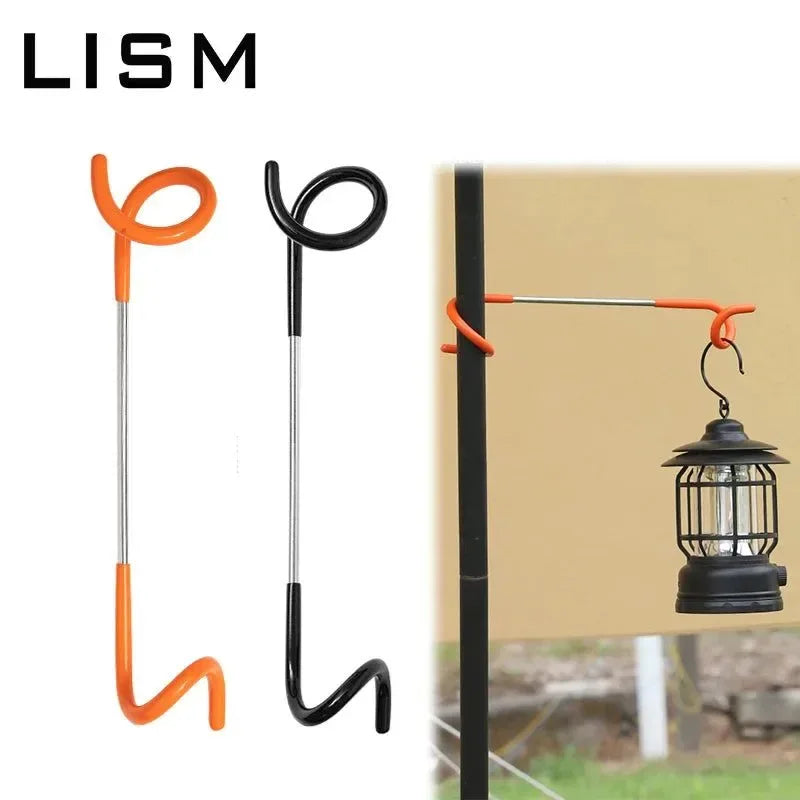 Stainless Steel Camping Light Pole Hook - Adjustable Tent Lamp Holder for Outdoor Fishing & Hunting (Model C70) - Trekker Essentials