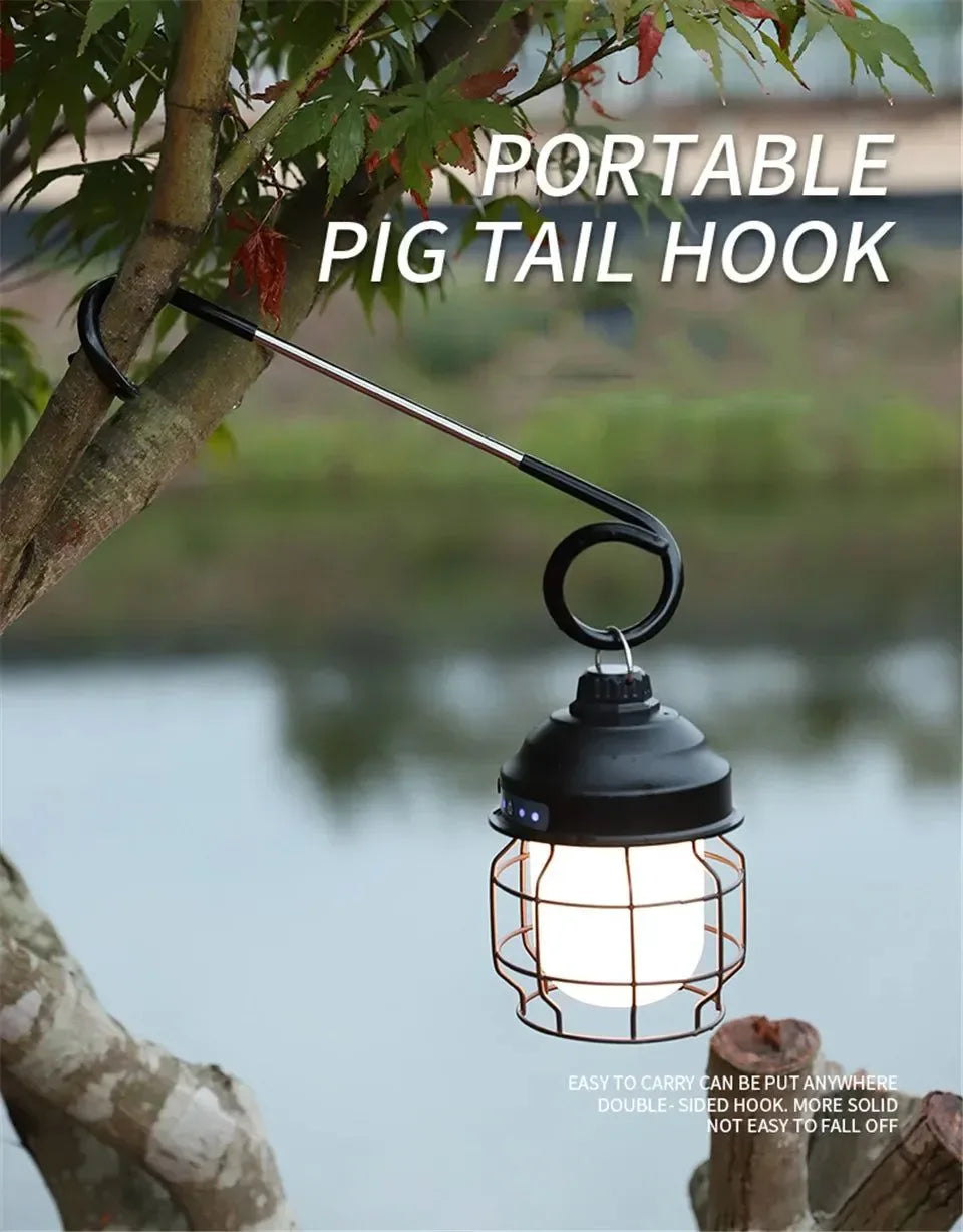 Stainless Steel Camping Light Pole Hook - Adjustable Tent Lamp Holder for Outdoor Fishing & Hunting (Model C70) - Trekker Essentials