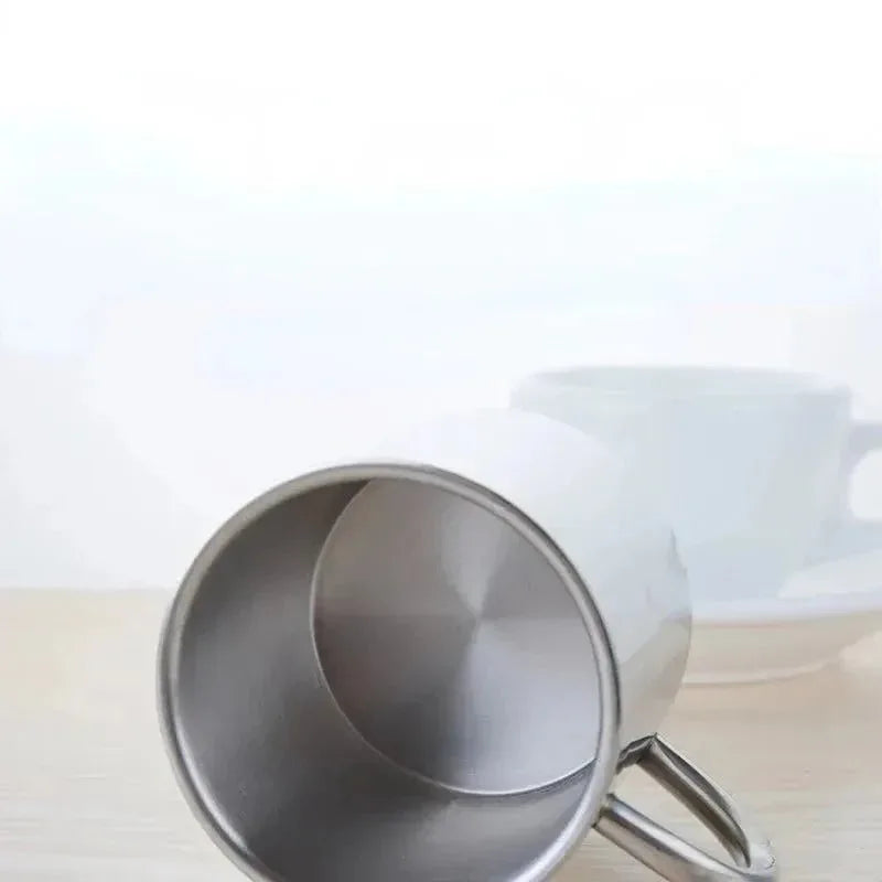 Stainless Steel Camping Travel Cup with Carabiner Hook Handle - Picnic Water Mug for Outdoor Travel Hike - Trekker Essentials