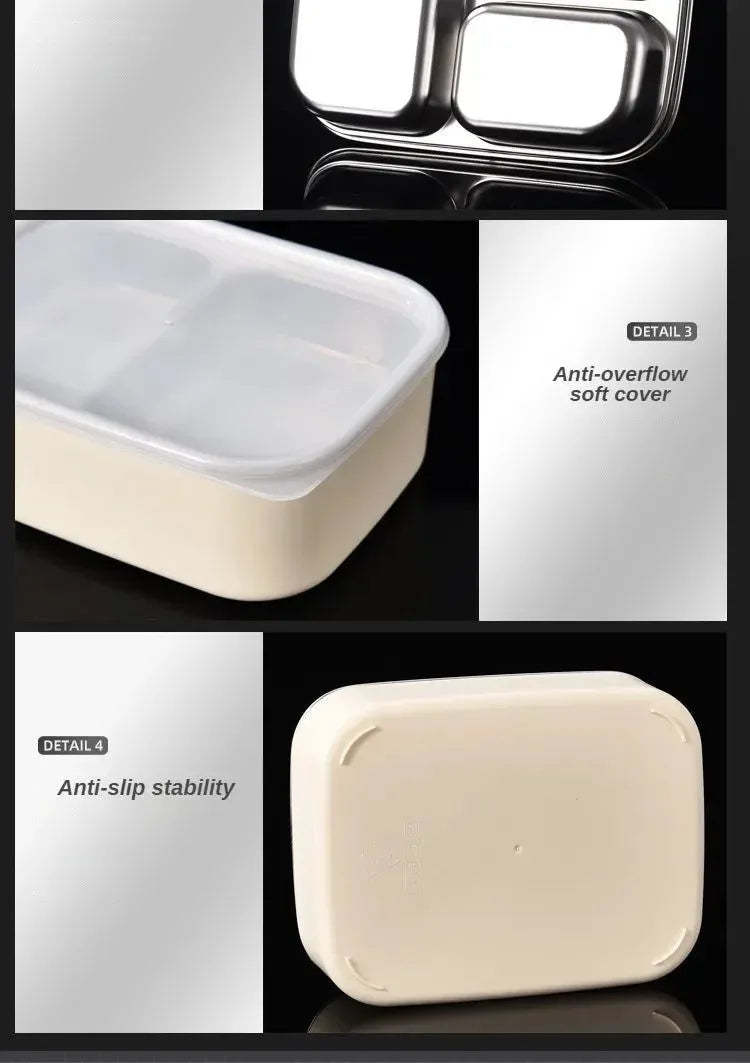 Stainless Steel Compartment Lunch Box – Leak-Proof & Insulated Food Storage for Office, Camping, or Picnics - Trekker Essentials