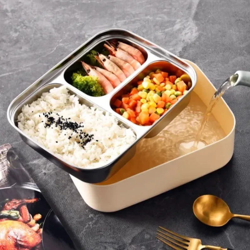 Stainless Steel Compartment Lunch Box – Leak-Proof & Insulated Food Storage for Office, Camping, or Picnics - Trekker Essentials