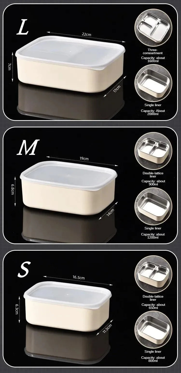 Stainless Steel Compartment Lunch Box – Leak-Proof & Insulated Food Storage for Office, Camping, or Picnics - Trekker Essentials