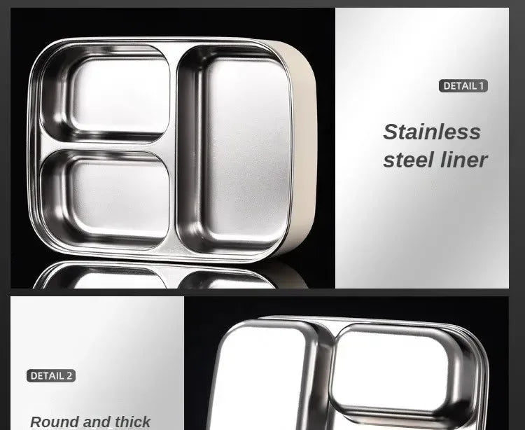 Stainless Steel Compartment Lunch Box – Leak-Proof & Insulated Food Storage for Office, Camping, or Picnics - Trekker Essentials