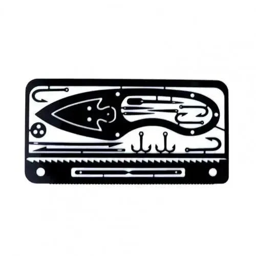Stainless Steel Fishing Hook Card: Compact Multifunction Tool for Outdoor Survival - Trekker Essentials