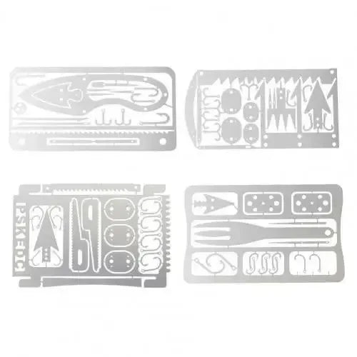 Stainless Steel Fishing Hook Card: Compact Multifunction Tool for Outdoor Survival - Trekker Essentials