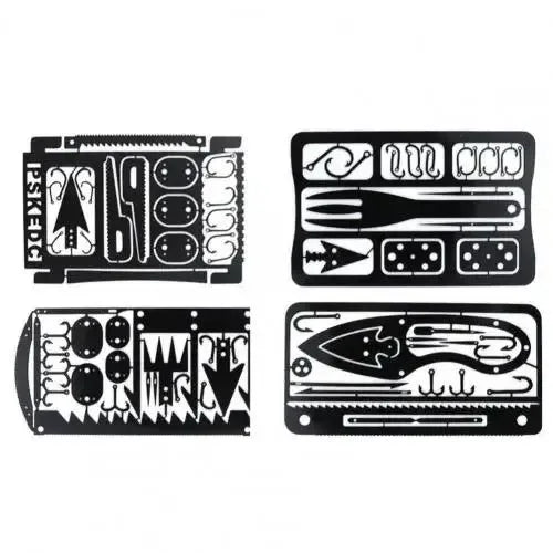 Stainless Steel Fishing Hook Card: Compact Multifunction Tool for Outdoor Survival - Trekker Essentials