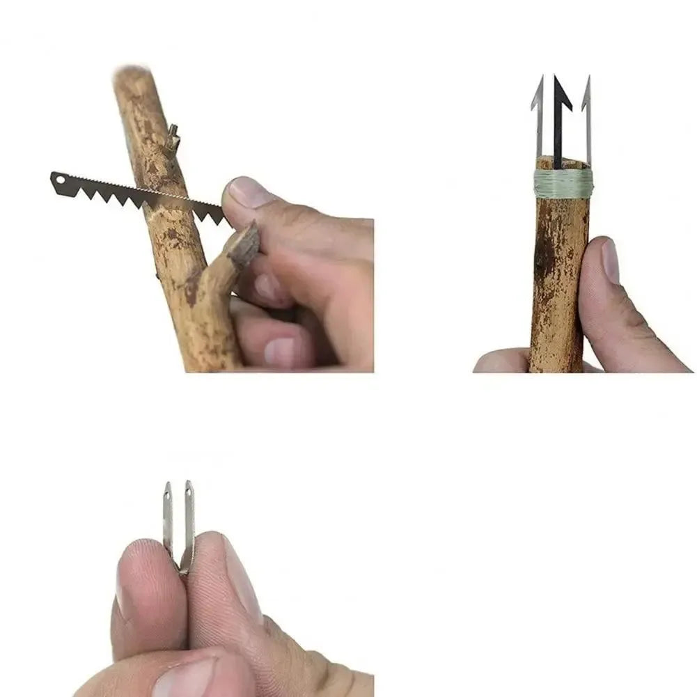 Stainless Steel Fishing Hook Card: Compact Multifunction Tool for Outdoor Survival - Trekker Essentials